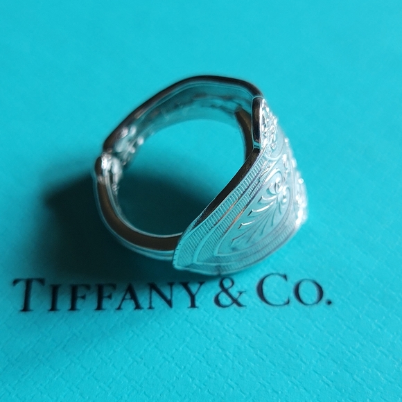 1870 Tiffany & Company Italian Spoon Ring Sterling Luxury Vintage Celeb Style#70 - Picture 8 of 17